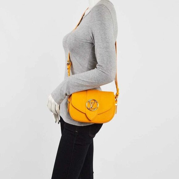 Louis Vuitton Sunbeam Yellow Calfskin Leather LV Pont 9 Soft PM Bag - Picture 9 of 12